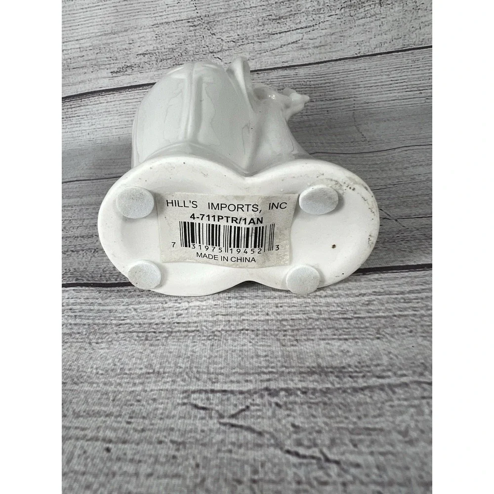 White Porcelain Angel Figure Vase Holding Book 4.75 Inches Tall